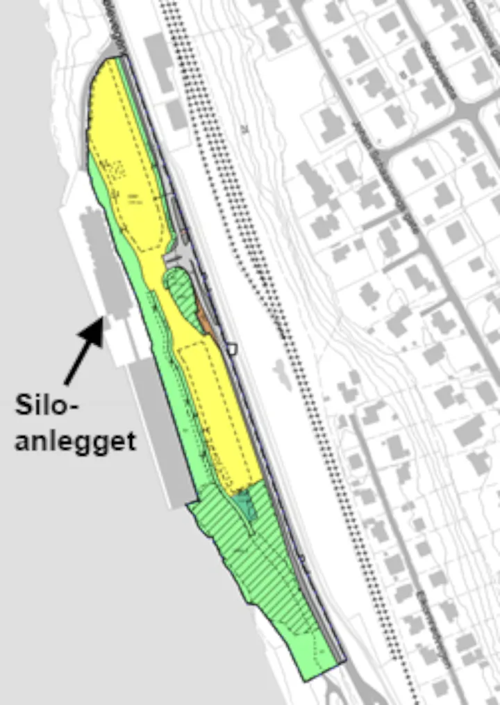 Kart som viser område for utbyggingsavtale.