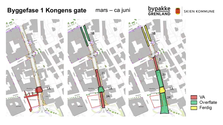 kart som viser hvordan vi skal jobbe i prosjektet fra mars til juni